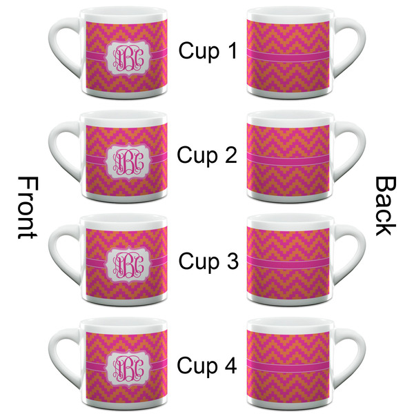 Pink & Orange Chevron Espresso Cup - 6oz (Double Shot Set of 4) APPROVAL