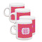 Pink & Orange Chevron Espresso Cup Group of Four Front