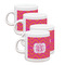 Pink & Orange Chevron Single Shot Espresso Cups - Set of 4 (Personalized)