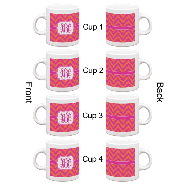 Pink & Orange Chevron Espresso Cup Set of 4 - Apvl