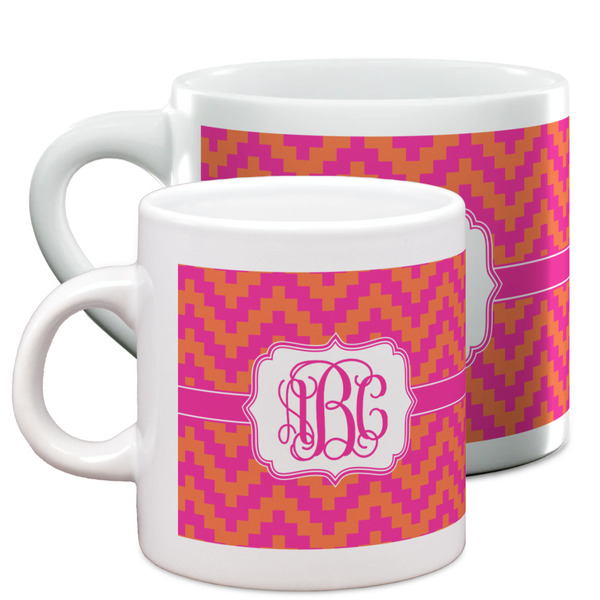 Pink & Orange Chevron Espresso Mugs - Main Parent