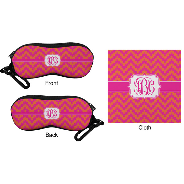 Pink & Orange Chevron Eyeglass Case & Cloth (Approval)