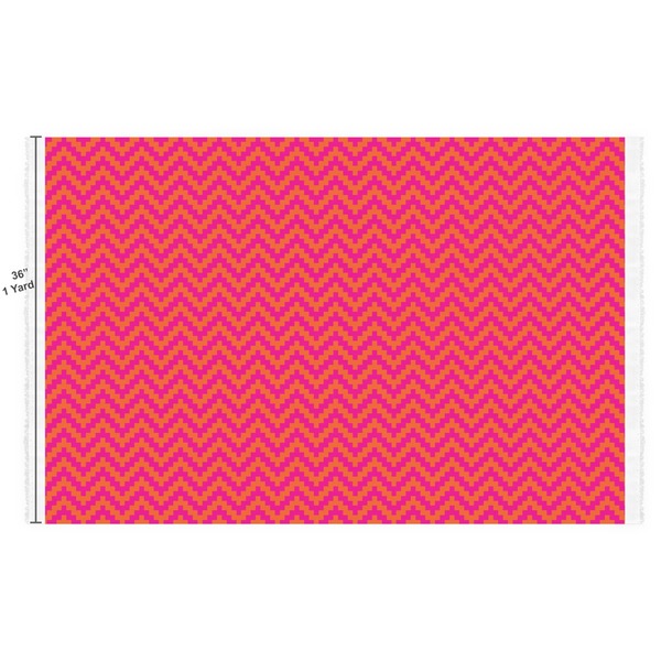 Pink & Orange Chevron Fabric Full Yard