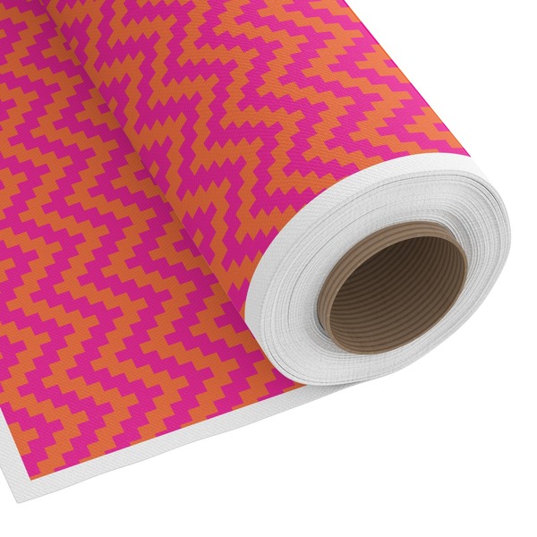 Custom Pink & Orange Chevron Fabric by the Yard - Spun Polyester Poplin