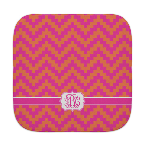Custom Pink & Orange Chevron Face Towel (Personalized)