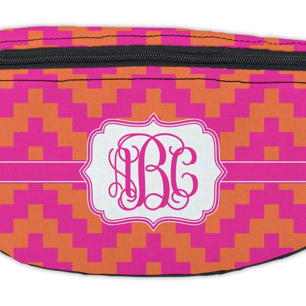 Pink & Orange Chevron Fanny Pack - Closeup