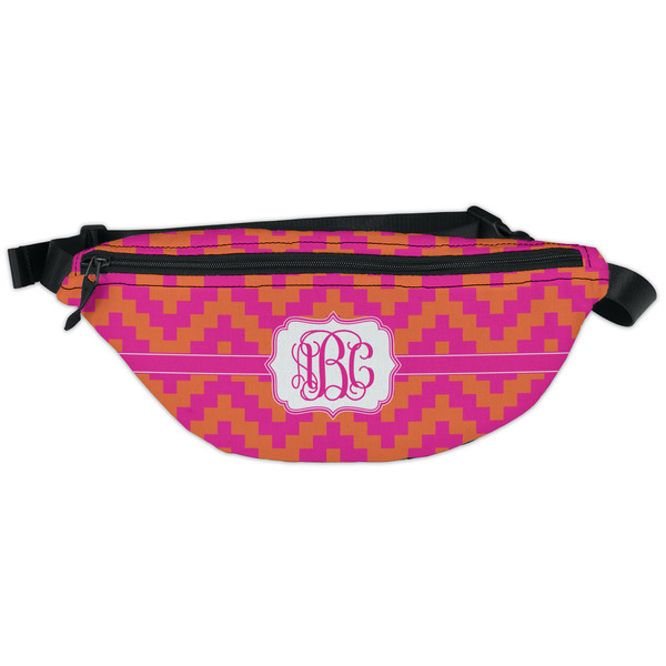 Custom Pink & Orange Chevron Fanny Pack - Classic Style (Personalized)
