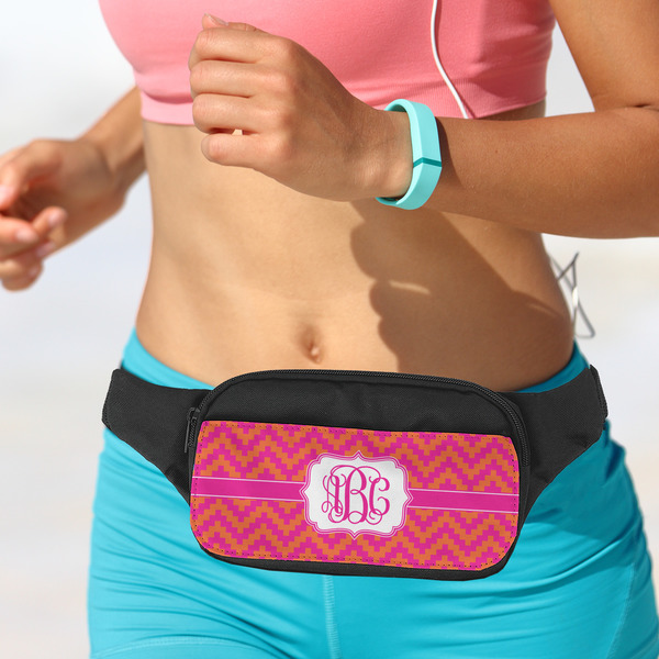 Pink & Orange Chevron Fanny Packs - LIFESTYLE