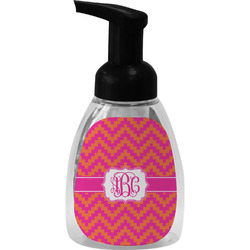 Pink & Orange Chevron Foam Soap Bottle - Black (Personalized)