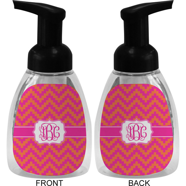 Pink & Orange Chevron Foam Soap Bottle (Front & Back)