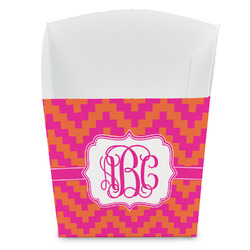 Pink & Orange Chevron French Fry Favor Boxes (Personalized)