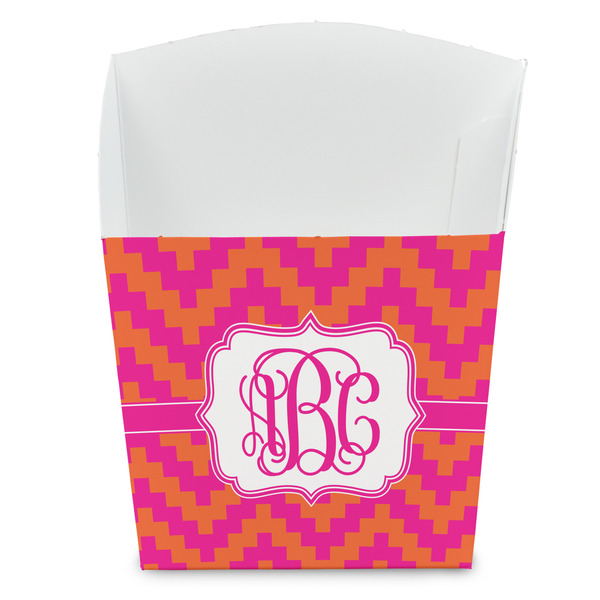Custom Pink & Orange Chevron French Fry Favor Boxes (Personalized)