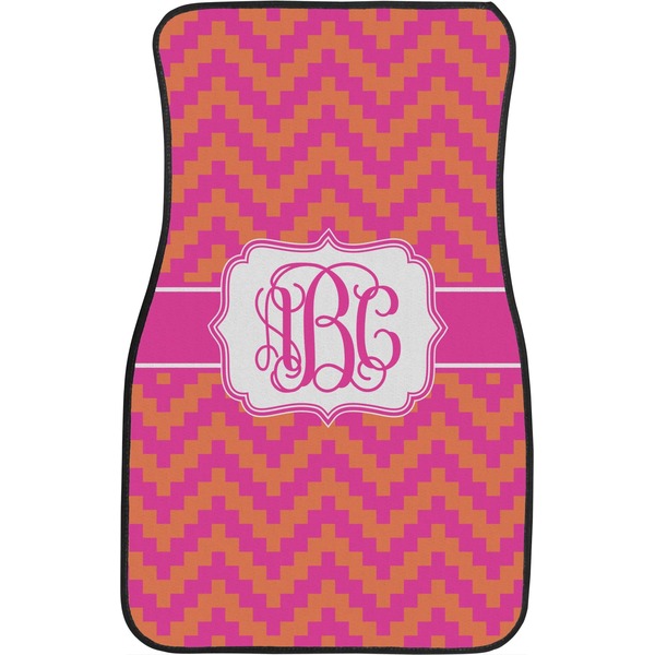 Pink & Orange Chevron Custom Car Floor Mats (Front Seat)
