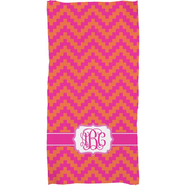 Pink & Orange Chevron Full Sized Bath Towel - Apvl