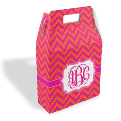 Pink & Orange Chevron Gable Favor Box (Personalized)
