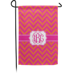 Pink & Orange Chevron Garden Flag (Personalized)