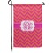 Pink & Orange Chevron Small Garden Flag - Double Sided w/ Monograms