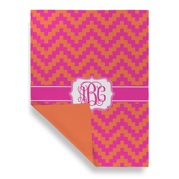 Pink & Orange Chevron Garden Flags - Large - Double Sided - FRONT FOLDED