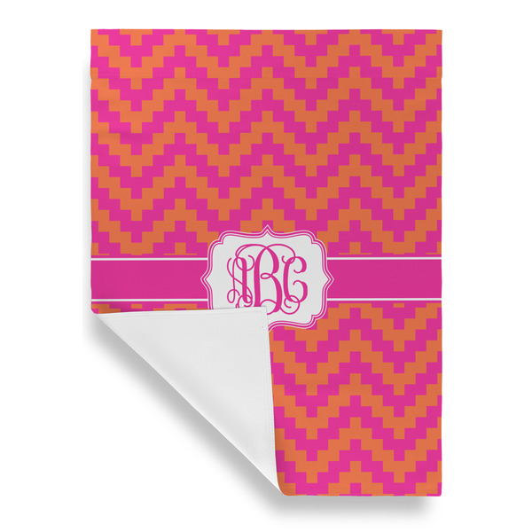 Pink & Orange Chevron Garden Flags - Large - Single Sided - FRONT FOLDED