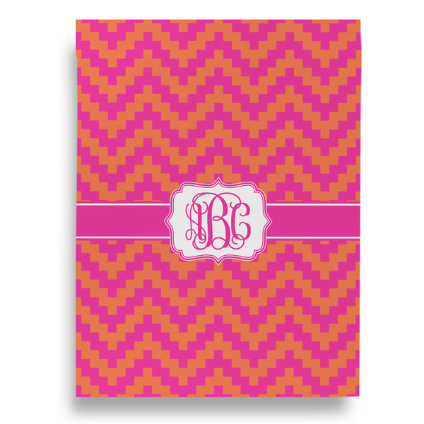 Pink & Orange Chevron Garden Flags - Large - Single Sided - FRONT