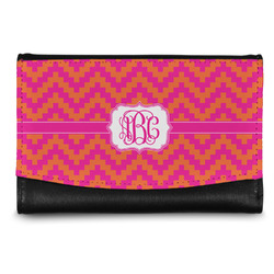 Pink & Orange Chevron Genuine Leather Women's Wallet - Small (Personalized)