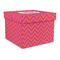 Pink & Orange Chevron Gift Boxes with Lid - Canvas Wrapped - Large - Front/Main