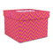 Pink & Orange Chevron Gift Box with Lid - Canvas Wrapped - Large (Personalized)