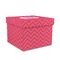 Pink & Orange Chevron Gift Boxes with Lid - Canvas Wrapped - Medium - Front/Main