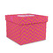 Pink & Orange Chevron Gift Box with Lid - Canvas Wrapped - Medium (Personalized)