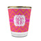 Pink & Orange Chevron Glass Shot Glass - 1.5 oz - with Gold Rim - Single (Personalized)