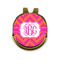 Pink & Orange Chevron Golf Ball Marker - Hat Clip - Gold