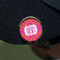 Pink & Orange Chevron Golf Ball Marker Hat Clip - Gold - On Hat