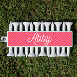 Pink & Orange Chevron Golf Tees & Ball Markers Set (Personalized)