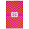 Pink & Orange Chevron Golf Towel - Poly-Cotton Blend - Large w/ Monograms