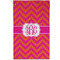 Pink & Orange Chevron Golf Towel (Personalized) - APPROVAL (Small Full Print)