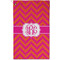 Pink & Orange Chevron Golf Towel - Poly-Cotton Blend - Small w/ Monograms