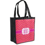 Pink & Orange Chevron Grocery Bag (Personalized)