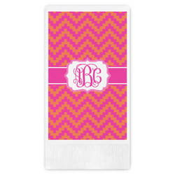 Pink & Orange Chevron Guest Paper Towels - Full Color (Personalized)