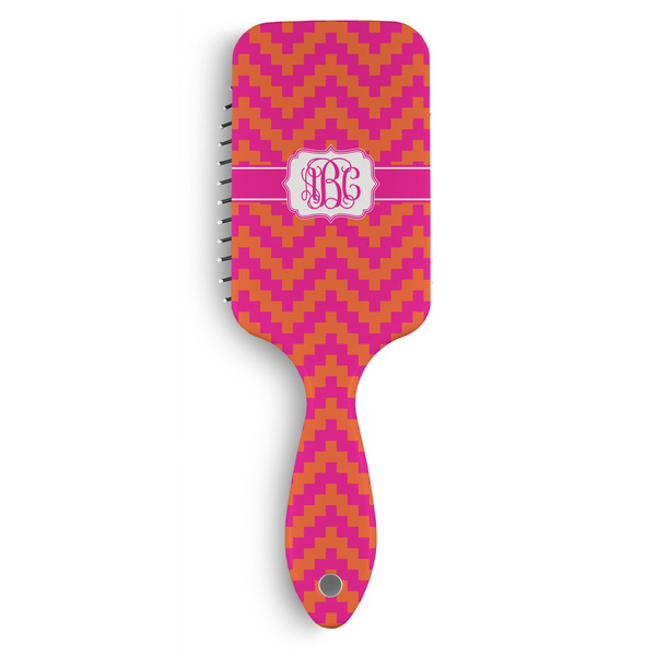 Custom Pink & Orange Chevron Hair Brushes (Personalized)