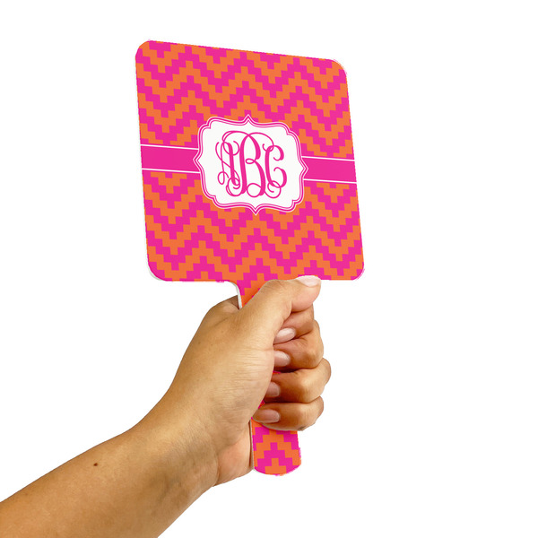 Pink & Orange Chevron Hand Mirrors - Alt View