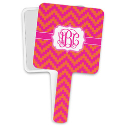 Pink & Orange Chevron Hand Mirror (Personalized)