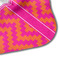 Pink & Orange Chevron Hooded Baby Towel- Detail Corner