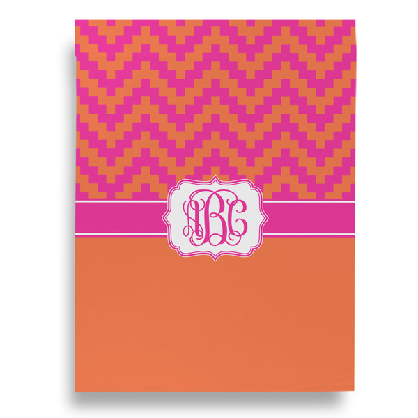 Pink & Orange Chevron House Flags - Double Sided - BACK
