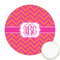 Pink & Orange Chevron Printed Cookie Topper - 2.5" (Personalized)