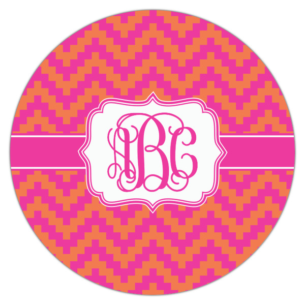 Pink & Orange Chevron Icing Circle - Small - Single