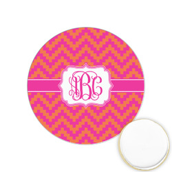 Pink & Orange Chevron Printed Cookie Topper - 1.25" (Personalized)