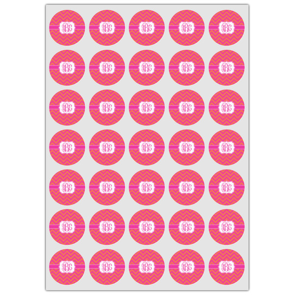 Pink & Orange Chevron Icing Circle - XSmall - Set of 35