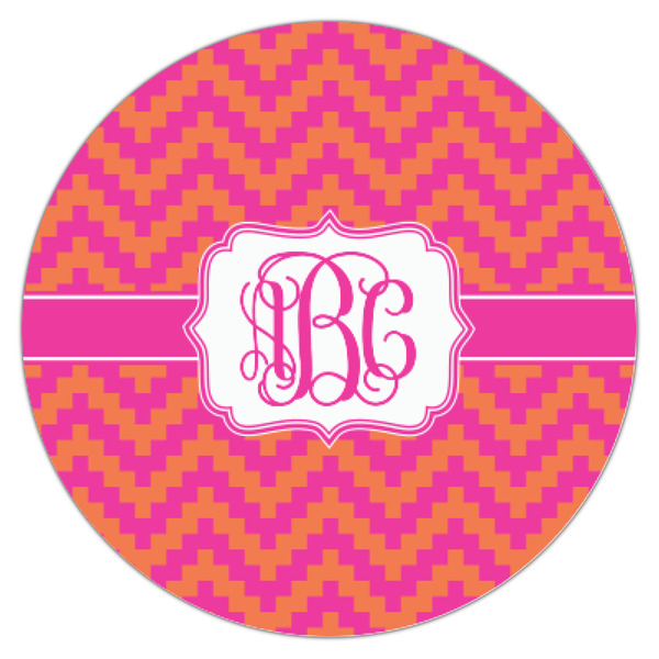 Pink & Orange Chevron Icing Circle - XSmall - Single