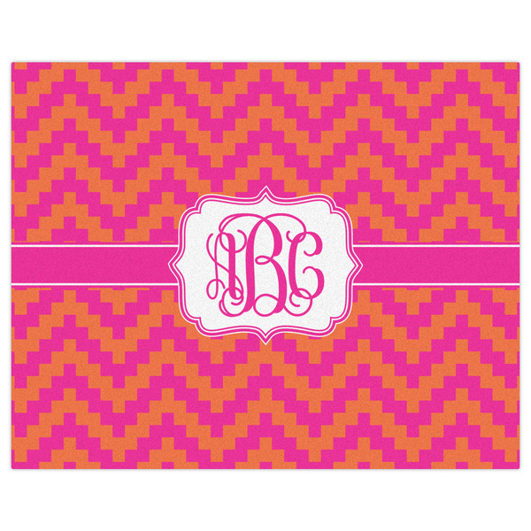 Pink & Orange Chevron Indoor / Outdoor Rug - 8'x10' - Front Flat