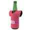 Pink & Orange Chevron Jersey Bottle Cooler - ANGLE (on bottle)